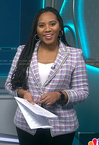 Kay Angrum’s plaid blazer on NBC News Daily