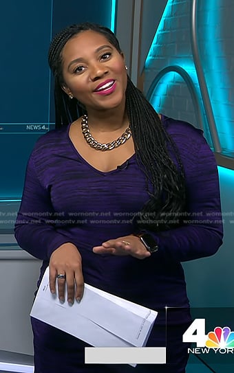 Kay Angrum’s purple space dye dress on NBC News Daily