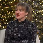Kelly’s black rhinestone embellished top on The Kelly Clarkson Show