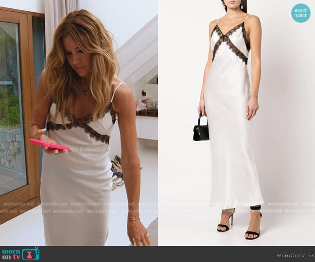 Kiki de Montparnasse Lace-insert slip dress worn by Kelly Killoren Bensimon on The Real Housewives Ultimate Girls Trip