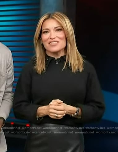 Kit’s black embellished collar sweater on Access Hollywood