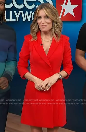 Kit’s red tuxedo dress on Access Hollywood