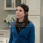 Kristina’s teal blue v-neck cardigan on General Hospital