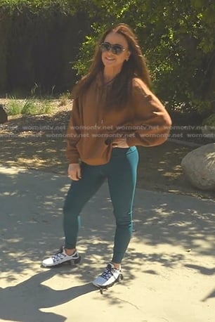 Kyle’s brown hoodie and green leggings on The Real Housewives of Beverly Hills