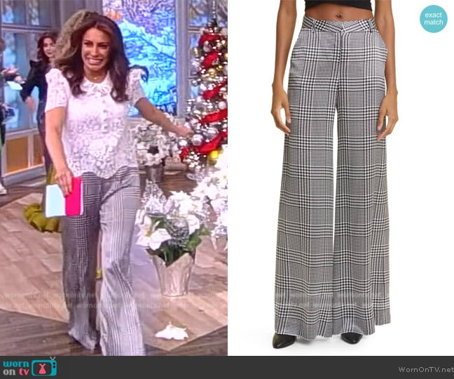 L'Agence Gavin Houndstooth Wide Leg Pants worn by Alyssa Farah Griffin on The View