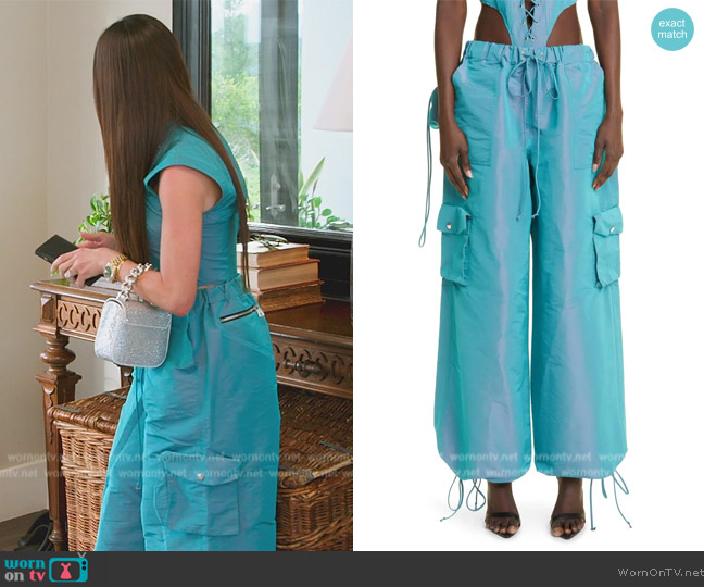 LaQuan Smith Low Rise Utility Pant worn by Angie Katsanevas on The Real Housewives of Salt Lake City