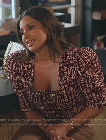 Leva’s red square neck jacket on Southern Charm