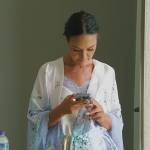 Lisa’s floral print satin robe on The Real Housewives of Salt Lake City