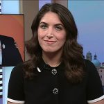 Liz Kreutz’s black embellished button cardigan on Today