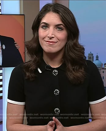 Liz Kreutz’s black embellished button cardigan on Today