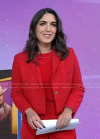 Liz Kreutz’s red cropped jacket on Today