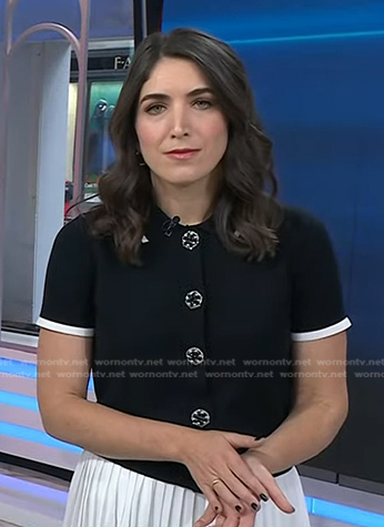 Liz Kreutz’s black embellished button cardigan on Today