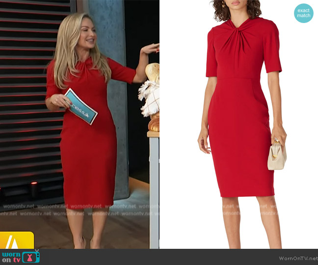L.K. Bennett Caterina Knotted Dress worn by Maria Provenzano on Access Hollywood