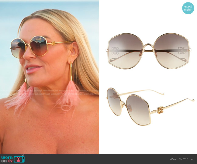 Loewe 60mm Round Sunglasses worn by Heather Gay on The Real Housewives of Salt Lake City