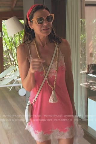 Luann’s pink lace trim chemise on The Real Housewives Ultimate Girls Trip