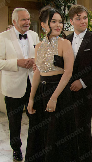 Luna’s crystal two piece gown on The Bold and the Beautiful