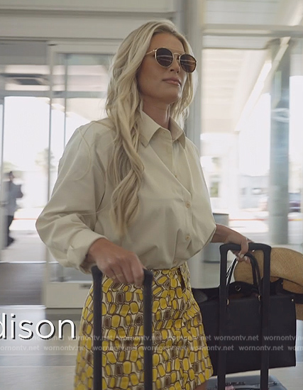 Madison’s mixed print shirtdress on Southern Charm