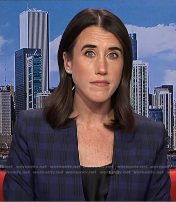 Maggie Vespa’s blue checked blazer on NBC News Daily