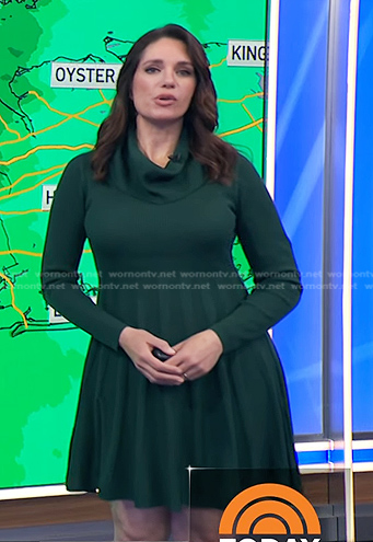 Maria’s green cowl neck dress on Today