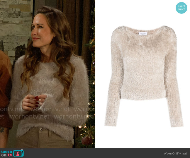 Marine Serre Crescent Motif Sweater worn by Heather Stevens (Vail Bloom) on The Young and the Restless