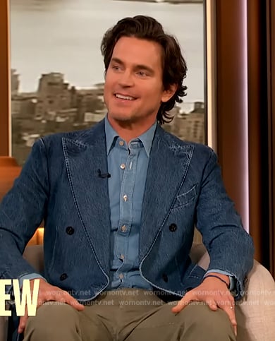 Matt Bomer’s denim blazer on The Drew Barrymore Show