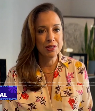 Mireya’s white floral blouse on Good Morning America