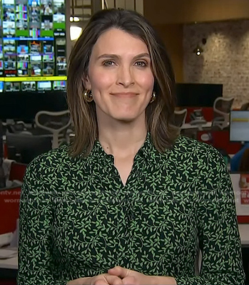 Molly’s black and green leaf print dress on Today