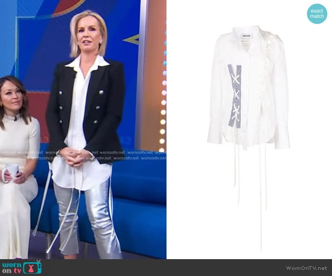 Monse Crooked Lace-Up Shirt worn by Dr. Jennifer Ashton on Good Morning America