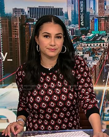 Morgan’s black printed knit dress on NBC News Daily