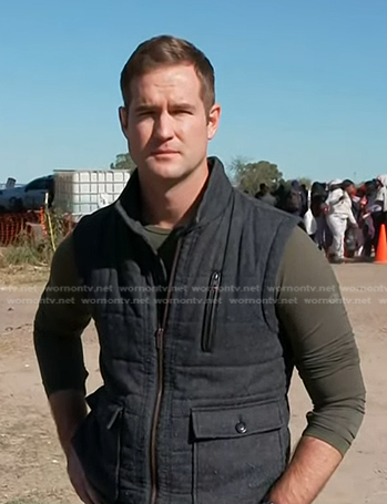 Morgan Chesky’s grey puffer vest on NBC News Daily