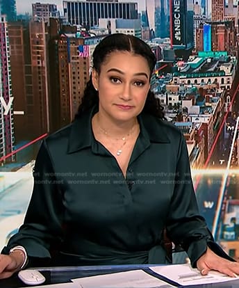 Morgan’s green midi shirtdress on NBC News Daily