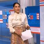 Morgan’s paisley belted skirt on NBC News Daily