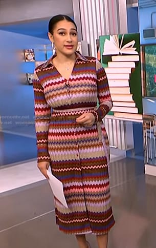 Morgan’s zig zag striped dress on NBC News Daily