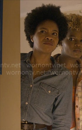 Nella’s denim shirt on The Other Black Girl