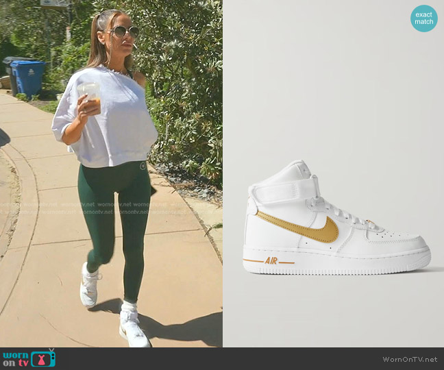 Nike Air Force 1 High-Top Leather Sneakers worn by Dorit Kemsley on The Real Housewives of Beverly Hills