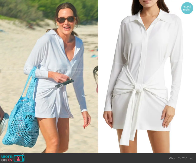 Norma Kamali Tie Front Cover-Up Dress worn by Meredith Marks on The Real Housewives of Salt Lake City