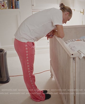 Paris’s pink star embroidered sweatpants on Paris in Love