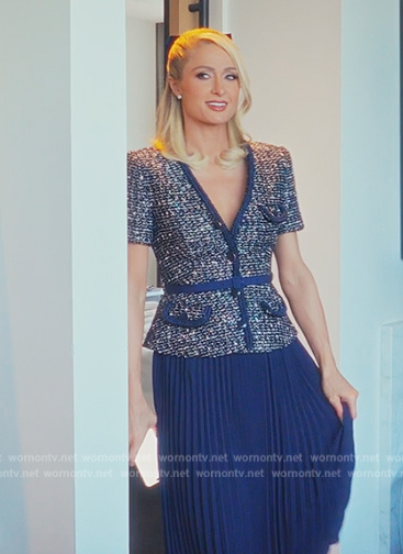 Paris’s mixed media tweed dress on Paris in Love