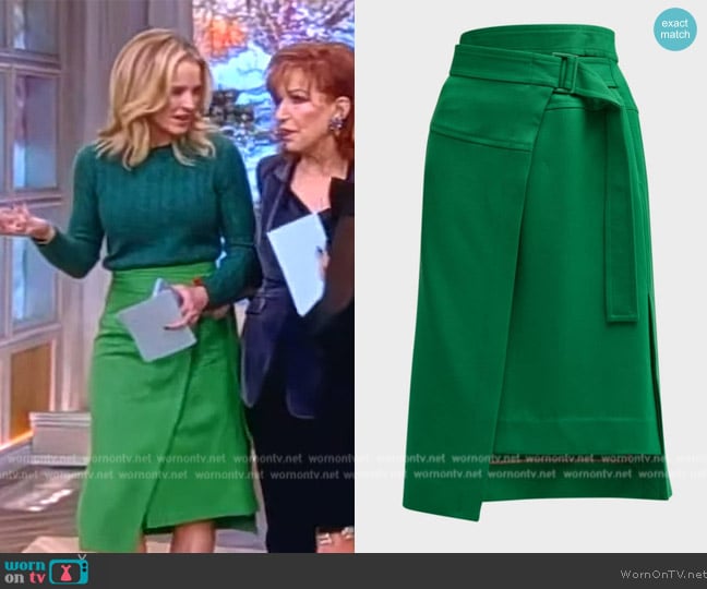 Phillip Lim 3.1 Cavalry Twill Wrap Skirt worn by Sara Haines on The View