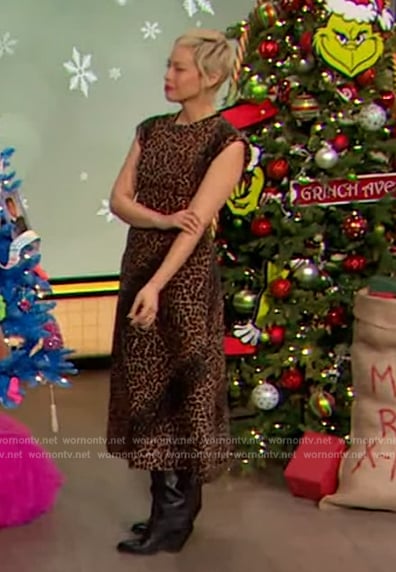 Pilar Valdes’s leopard print dress on The Drew Barrymore Show