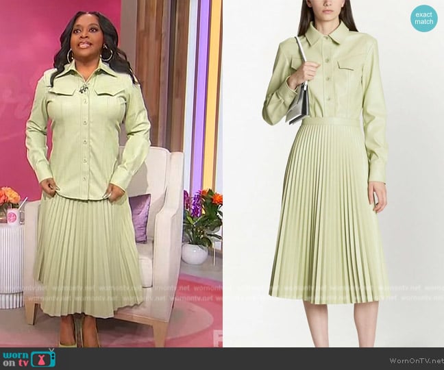 Proenza Schouler Faux Leather Tapered Shirt worn by Sherri Shepherd on Sherri