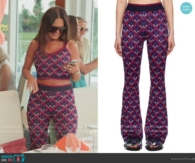 Rabanne Jacquard-knit straight-leg pants worn by Lisa Barlow on The Real Housewives of Salt Lake City