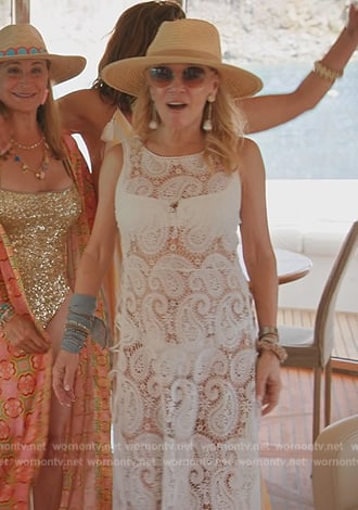 Ramona’s white paisley lace coverup on The Real Housewives Ultimate Girls Trip