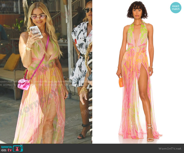 Retrofete Zion Dress in Tropical Palm worn by  on The Real Housewives Ultimate Girls Trip