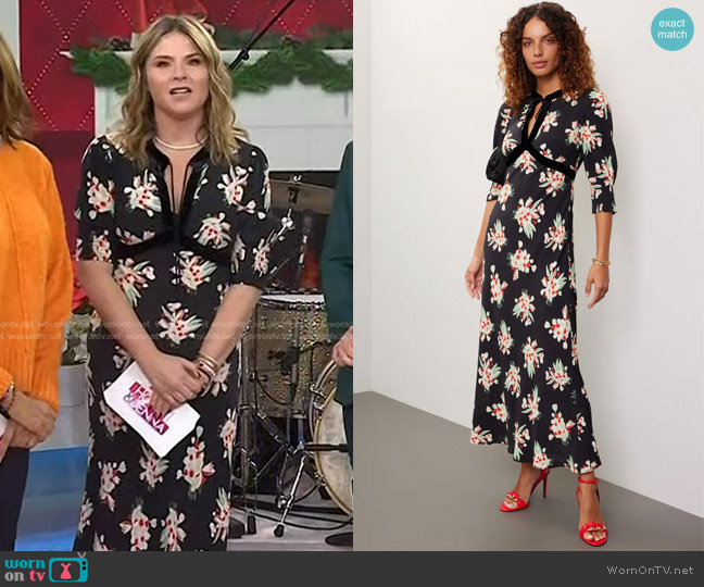 Rixo Petra Floral Dress worn by Jenna Bush Hager on Today