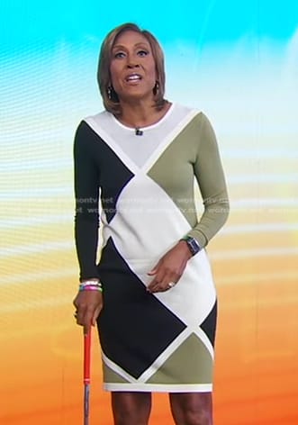 Robin’s colorblock knit dress on Good Morning America