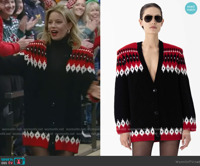Ronny Kobo Parmida Knit Cardigan worn by Elizabeth Banks on Live with Kelly and Mark