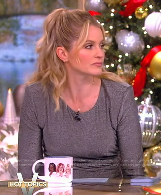 Sara’s silver metallic ruched dress on The View