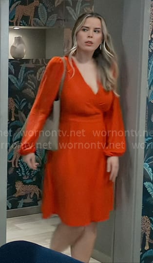 Sasha’s red long sleeve dress on General Hospital