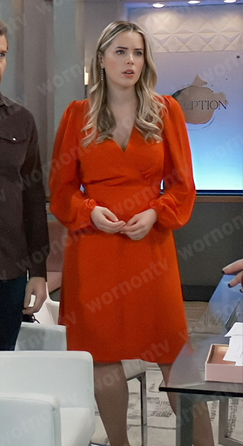 Sasha’s red long sleeve dress on General Hospital